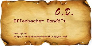 Offenbacher Donát névjegykártya